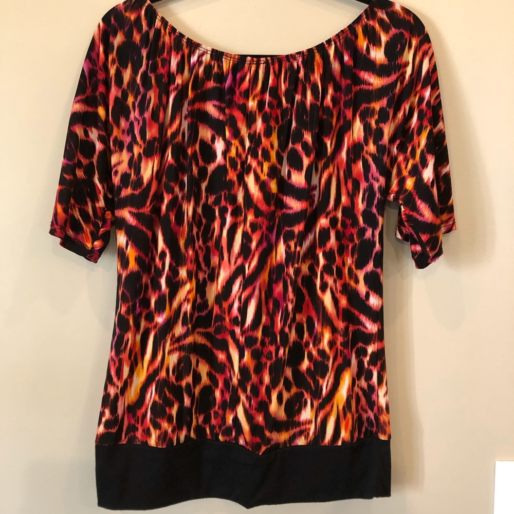American City Wear Animal Print Blouse